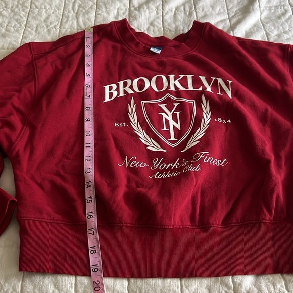 Old Navy Brooklyn Red Crewmeck Sweatshirt - Picture 5 of 8